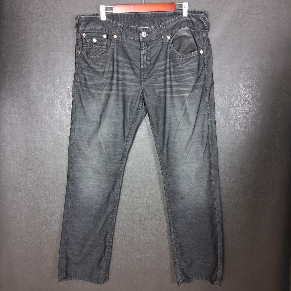 True Religion Pants Mens 38x34 Ricky Corduroy Straight Leg Flap Pocket Classic